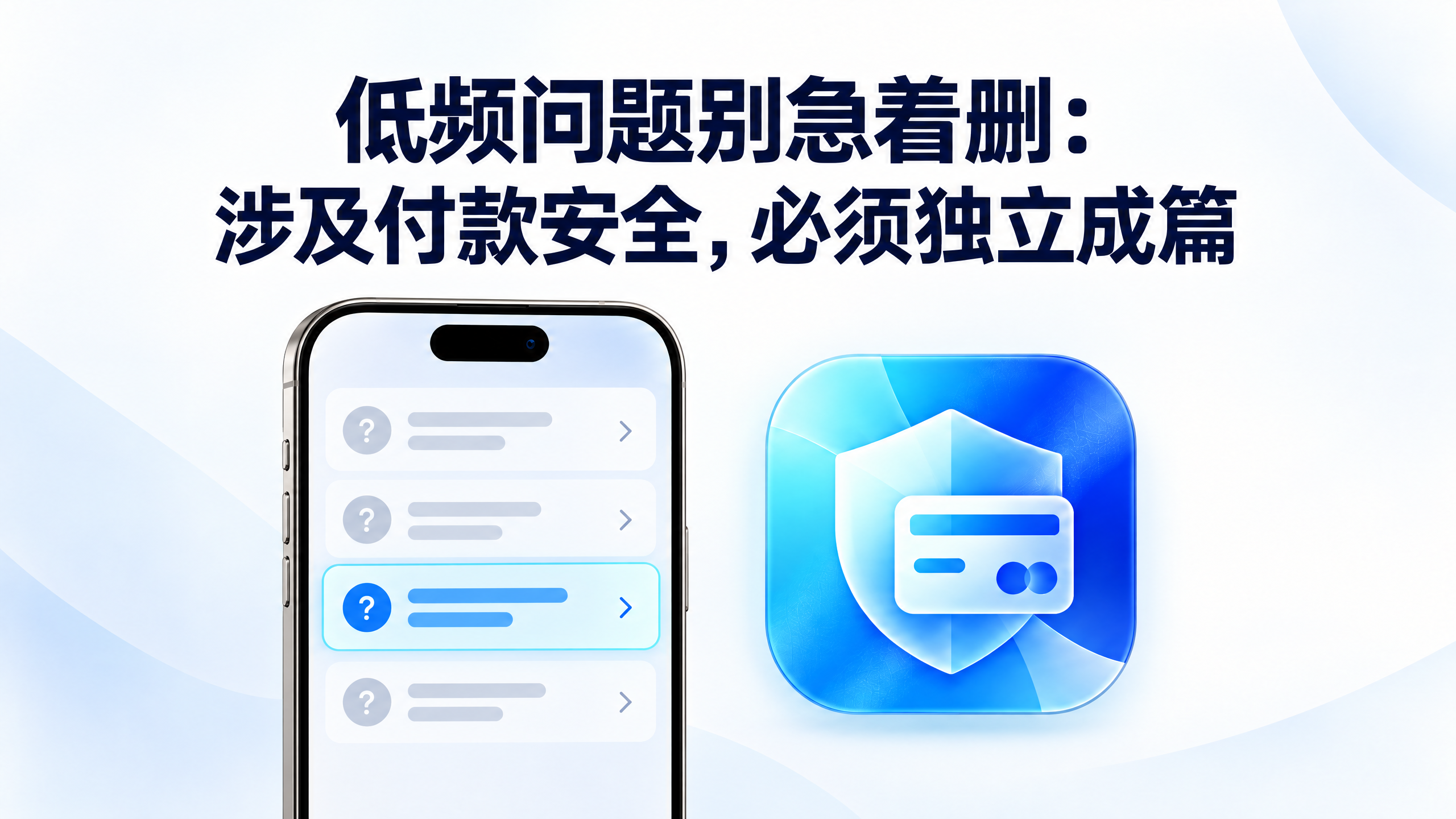 低频问题别急着删：涉及付款安全的，必须独立成篇